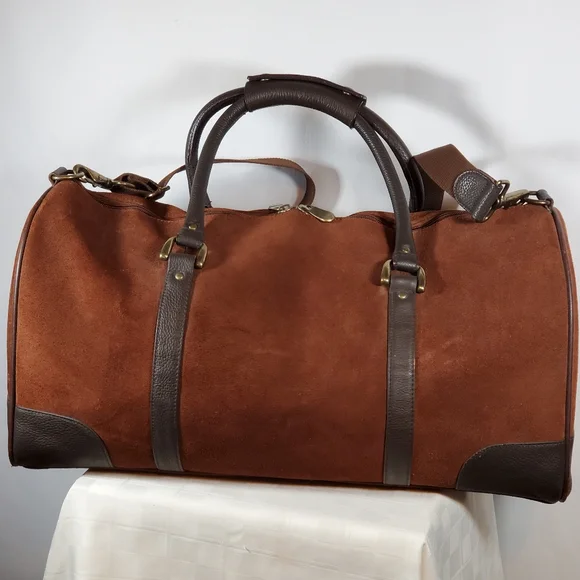 Marlboro Large Suede Leather Duffle Bag - Picture 4 of 7